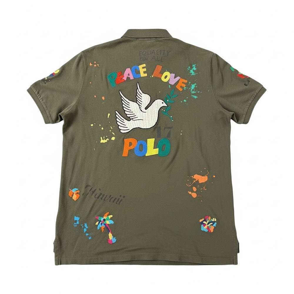 Polo Ralph Lauren Men's Classic Fit Peace & Love Embroidered size Large - Picture 2 of 9